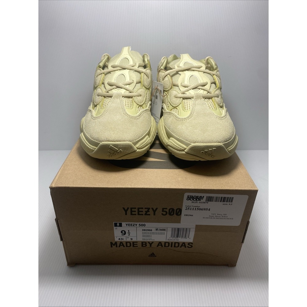 adidas Yeezy 500 Super Moon Yellow Beige Mesh Suede Sneakers DB2966 Men